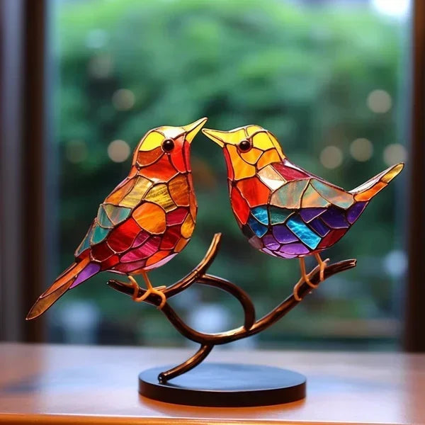 Acrylic bird figurines – Colorful, handmade designs for the living room or bedroom