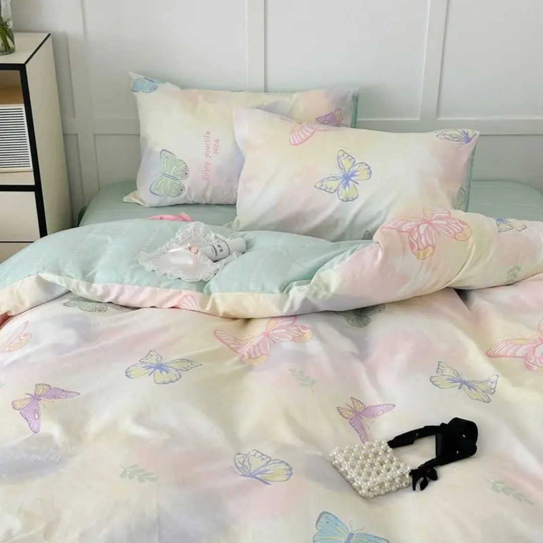 Floral-print duvet cover – Soft polyester, elegant style for the bedroom