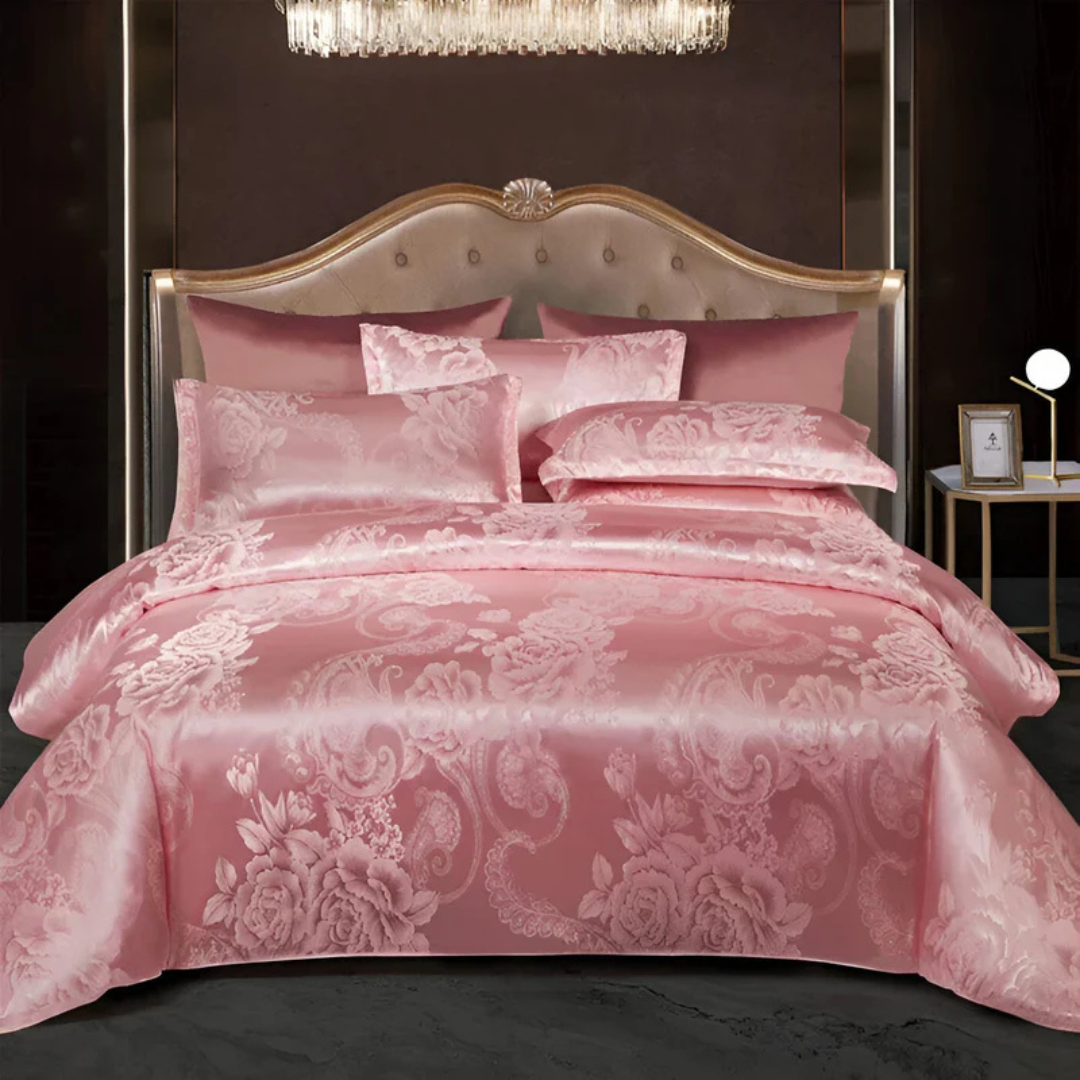 Satin Duvet Cover – Floral Print, Elegant Style for Bedroom Decor