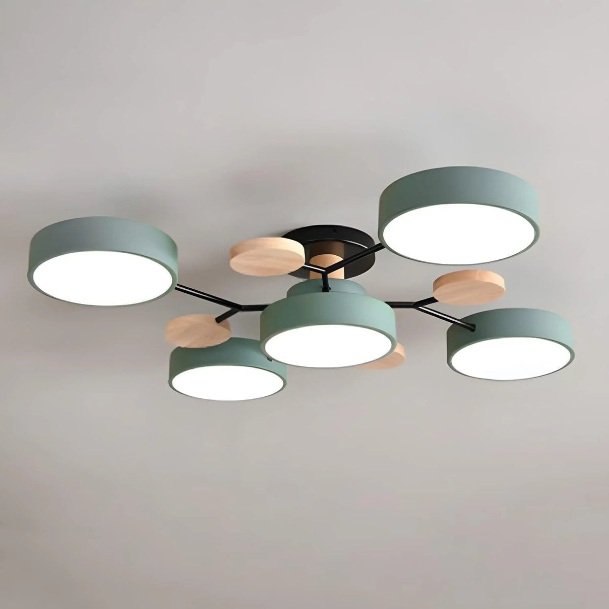 Plafonnier LED Rond en Fer - Lustre Semi-Encastré Design Contemporain