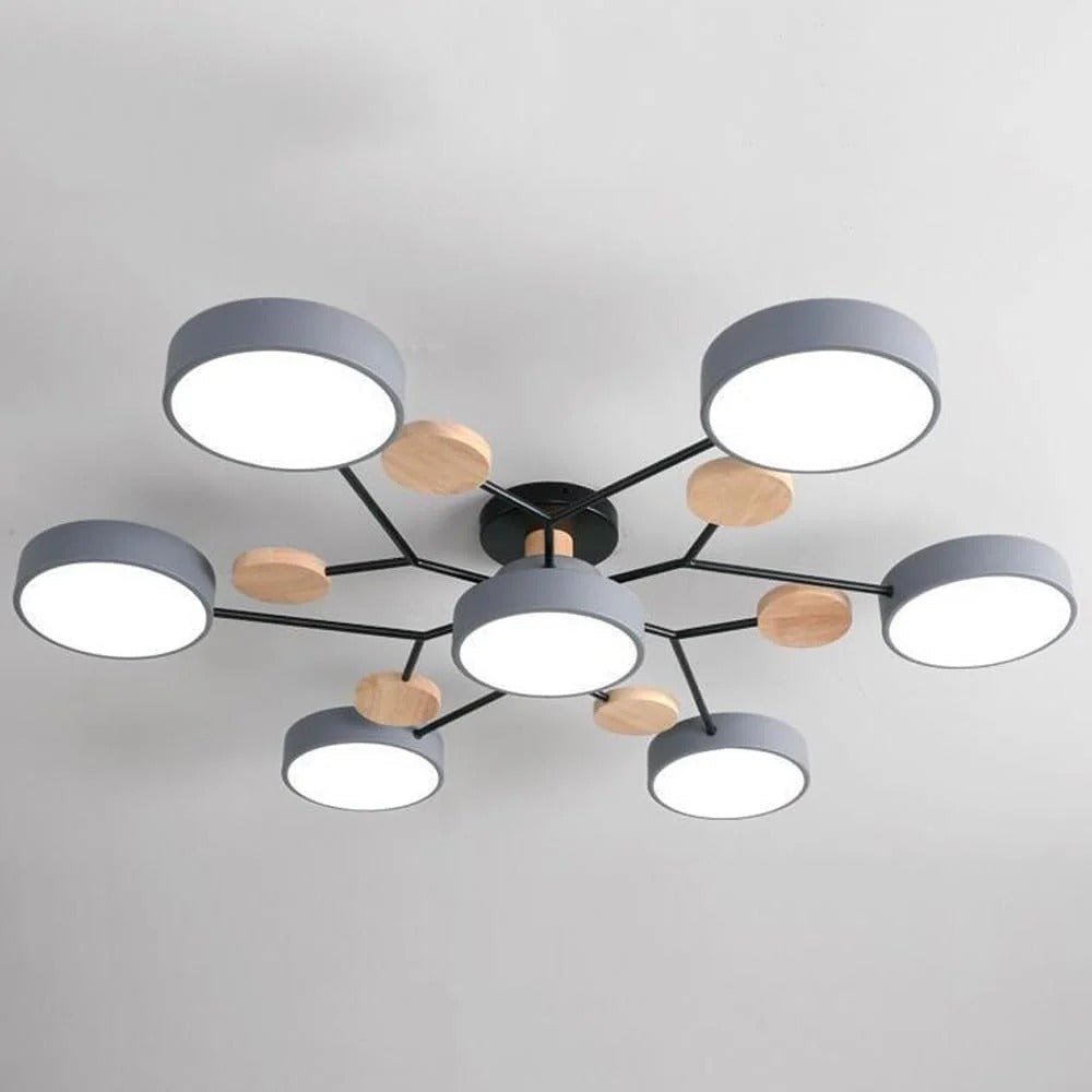 Plafonnier LED Rond en Fer - Lustre Semi-Encastré Design Contemporain