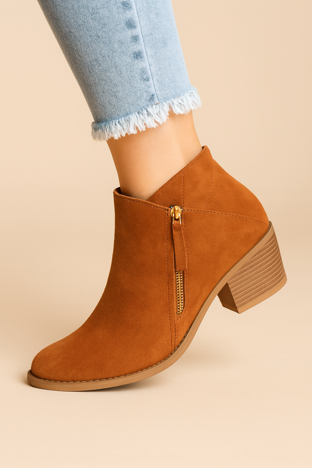 Bottines Orthopédiques Femme à Talon Carré et Zip Latéral