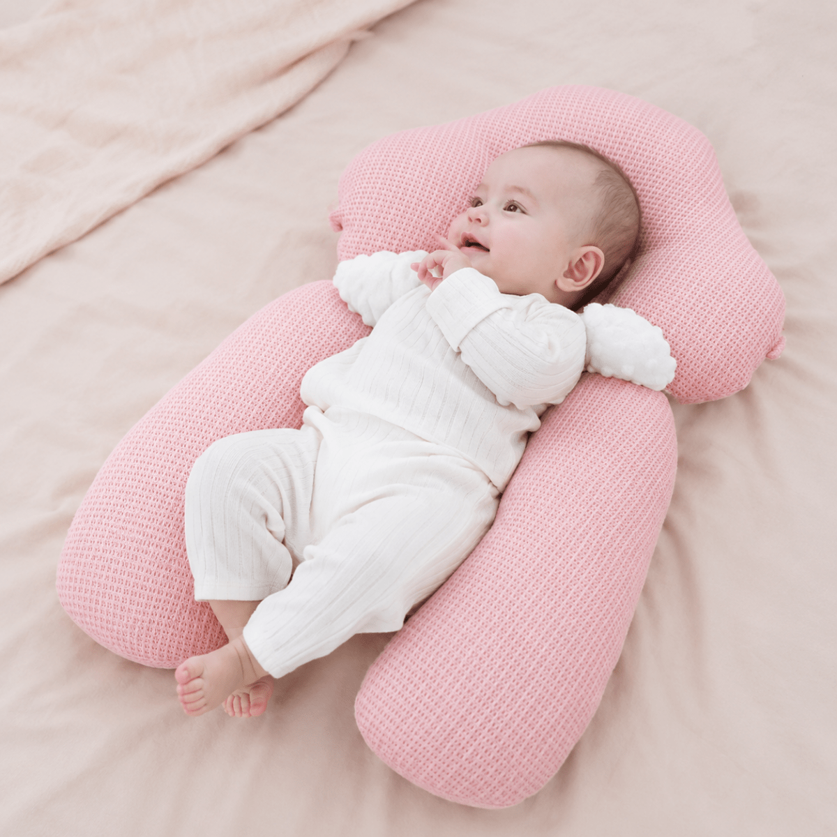 Ergonomic Baby Pillow – Soft Memory Foam with Breathable Cotton for Babies Up to 12 Months