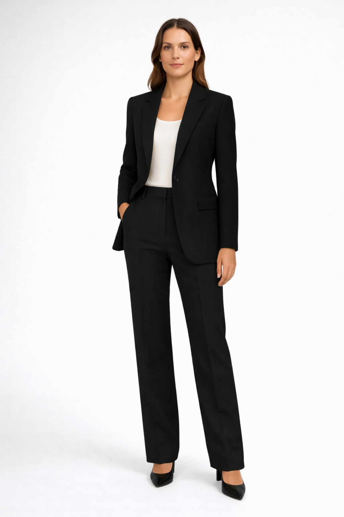 Tailleur Femme – Blazer Structuré & Pantalon Droit, Ensemble Élégant Bureau Soirée – vue 5