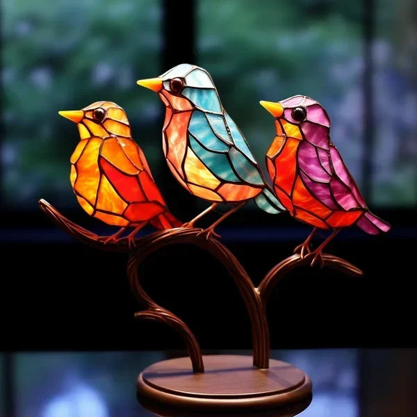 Acrylic bird figurines – Colorful, handmade designs for the living room or bedroom