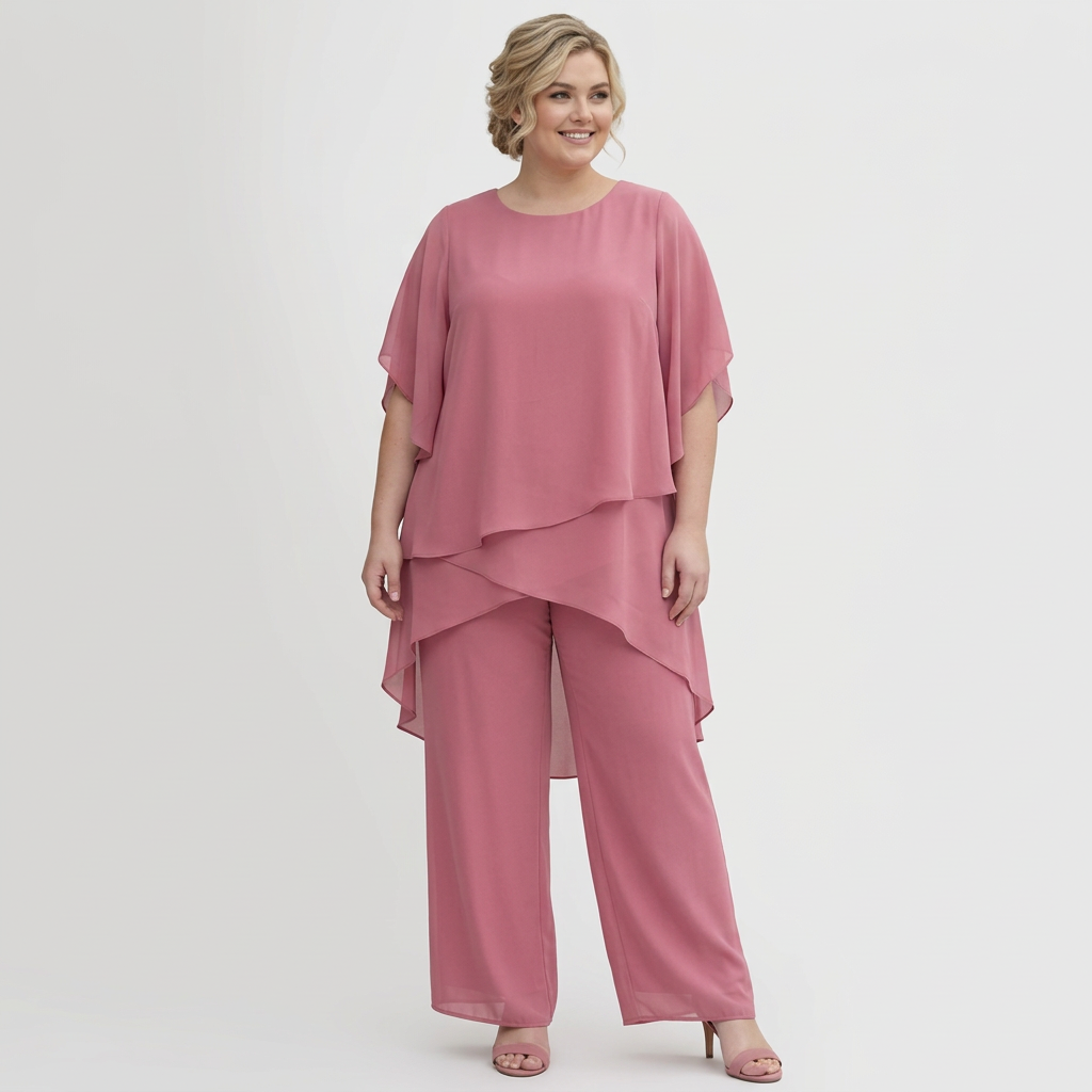 Ensemble Femme Haut Drapé Asymétrique et Pantalon Palazzo