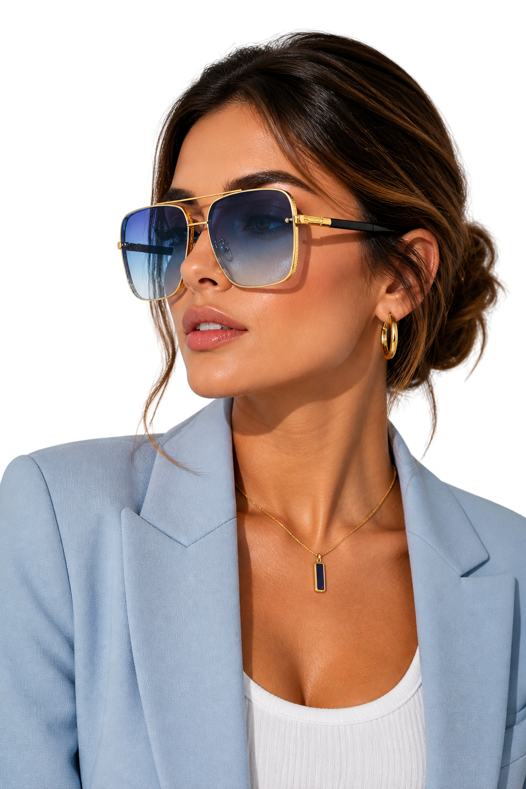 Lunettes de Soleil Aviateur Rétro Monture Dorée et Verres Dégradés UV400