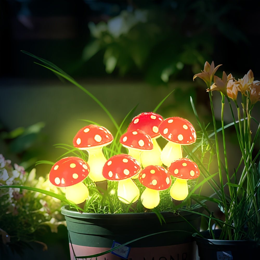 Lampe de Jardin Solaire – Résistante aux Intempéries, Design Champignon pour Espaces Extérieurs Magiques
