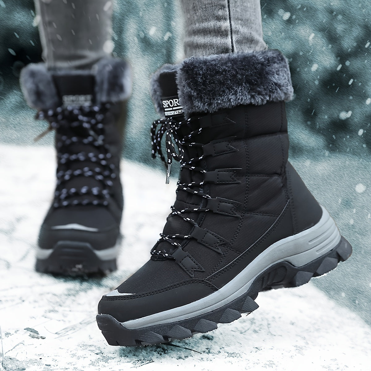 Bottes d'Hiver Femme Chaudes - Cuir Imperméable et Isolant