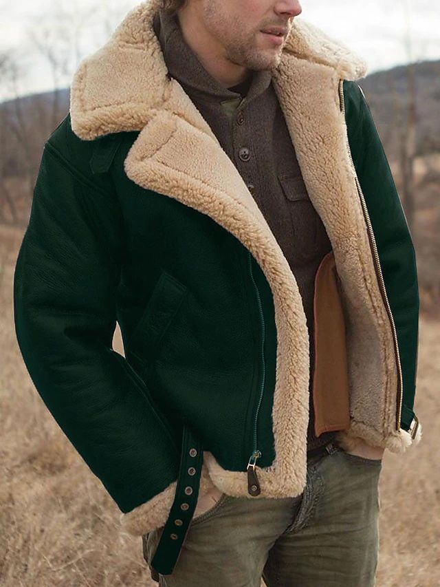 Veste Polaire Homme Doublée - Blouson Chaud Coupe Décontractée