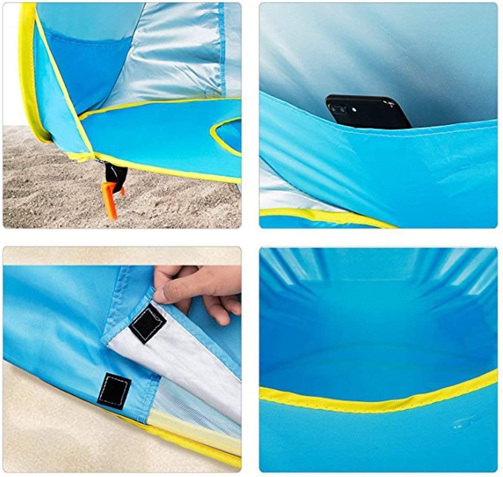 Pop-up strandtent voor baby’s – Lichtgewicht polyester met klein zwembadje voor op het strand of in de tuin