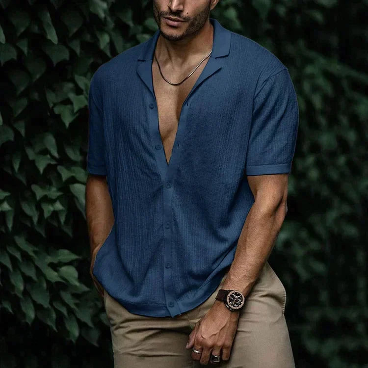 Chemise Homme Manches Courtes Boutonnée - Coupe Décontractée