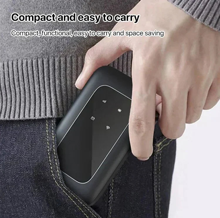 Draagbare wifi-router – Compact ontwerp, zwart, voor op reis en thuisgebruik