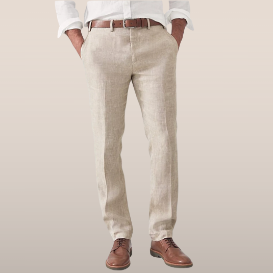 Pantalon Homme Respirant Été Coupe Moderne Droite