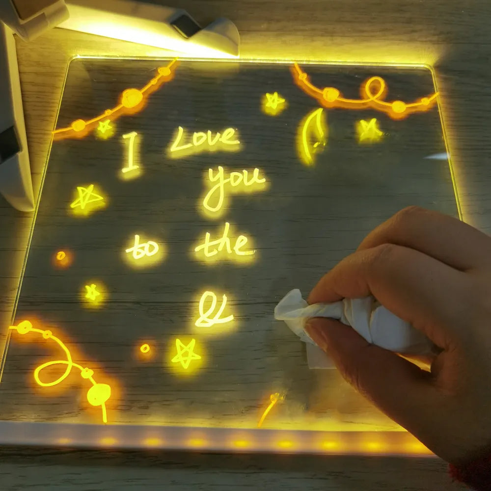 Tableau Lumineux Enfant - Planche à Dessin LED Rechargeable USB