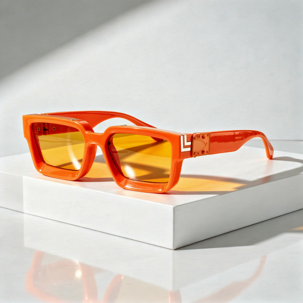 Lunettes de Soleil Carrées Unisexe - Monture Dorée Protection UV400