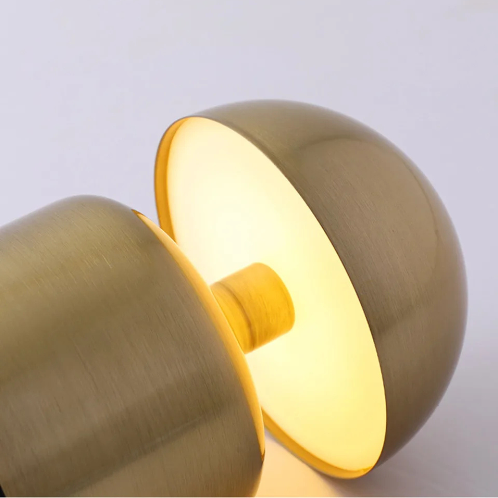 Lampe de table rechargeable – Forme champignon rétro, finition métallique pour salon ou chambre