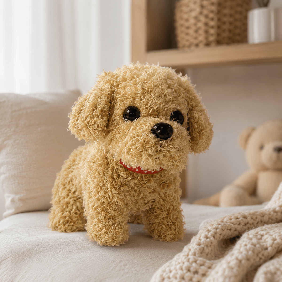 Interactive Plush Robot Dog – Moves and Makes Sounds for Creative Play and Role-Playing for Kids