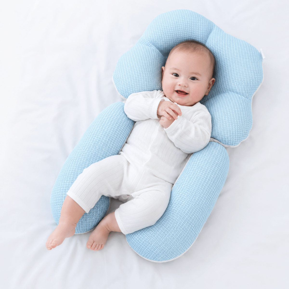Ergonomic Baby Pillow – Soft Memory Foam with Breathable Cotton for Babies Up to 12 Months