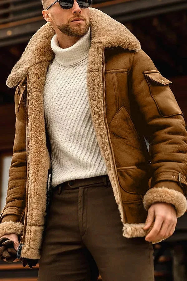 Veste Polaire Homme Doublée - Blouson Chaud Coupe Décontractée