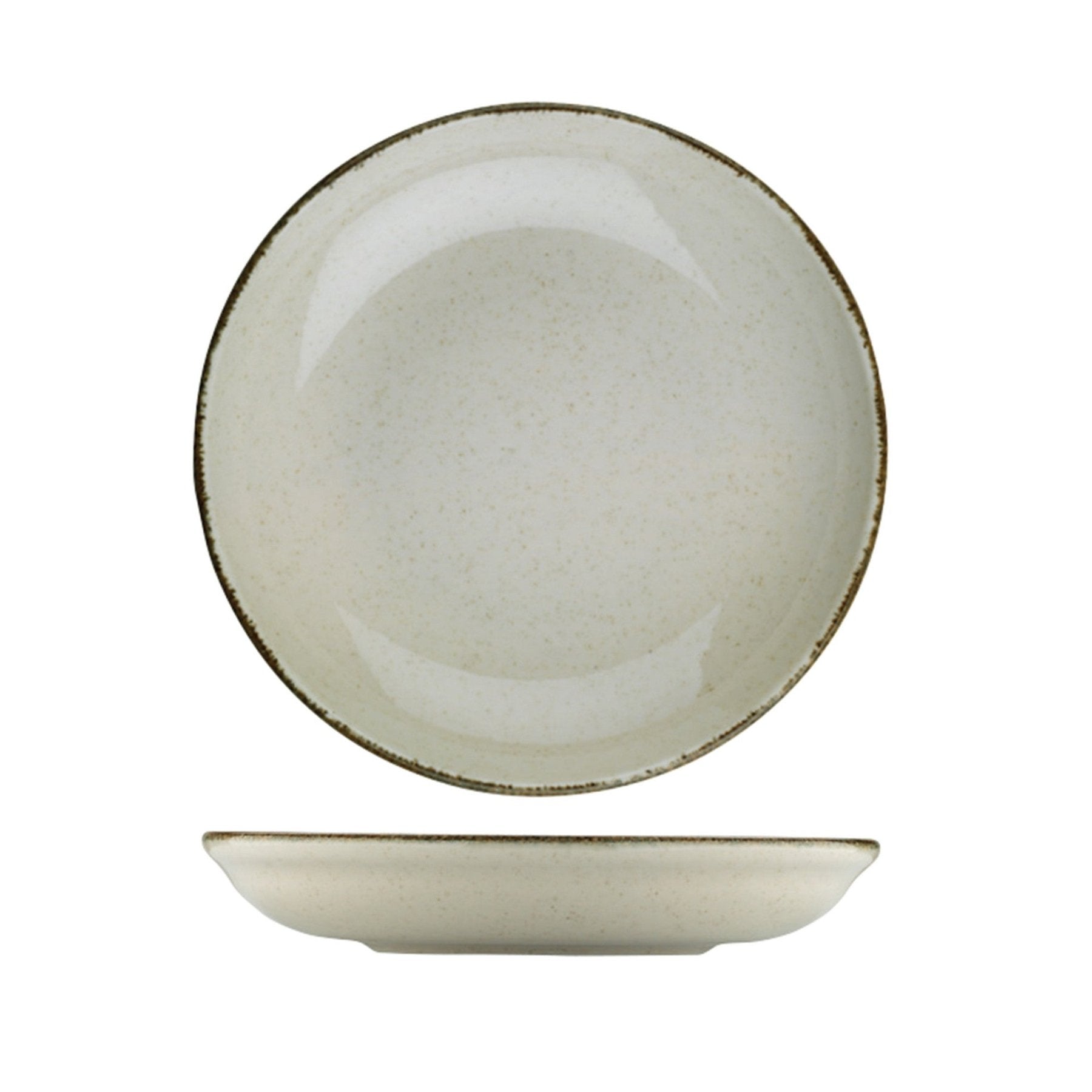 Juego de vajilla de porcelana – Color canela, diseño moderno para 6 comensales