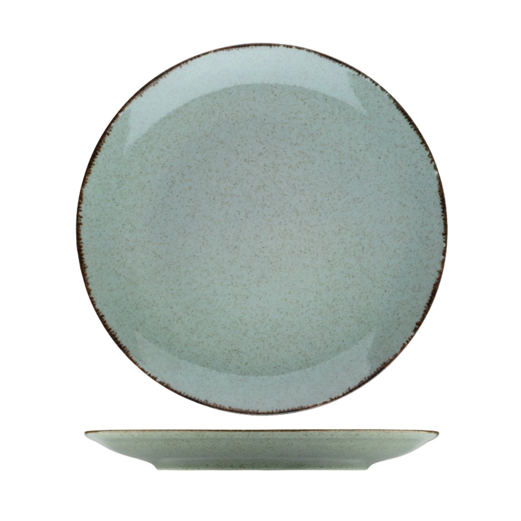 Juego de vajilla de porcelana – Verde oliva, 24 piezas, diseño rústico, para el comedor o para la mesa