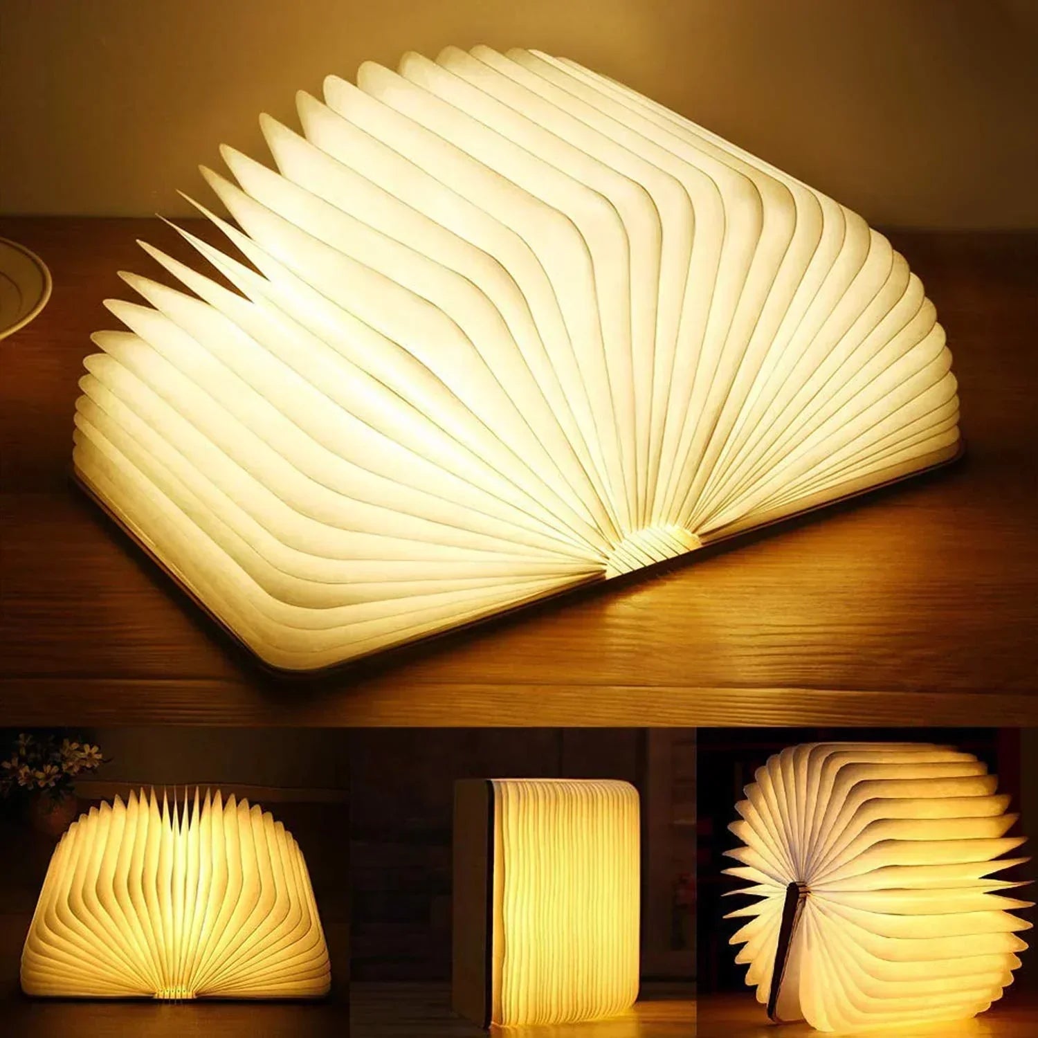 Lampe Livre LED Rechargeable en Forme de Livre Ouvert