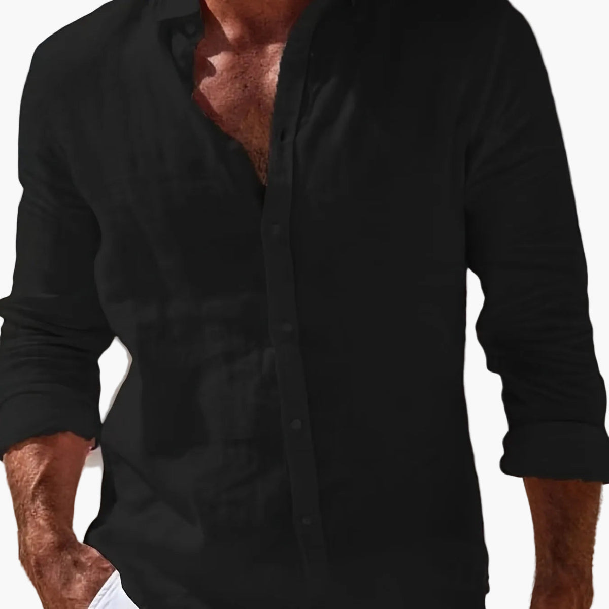Chemise Homme Légère Manches Longues Coupe Ample Été