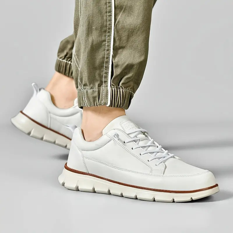 Sneakers Homme en Cuir Véritable – Semelle Orthopédique Confort