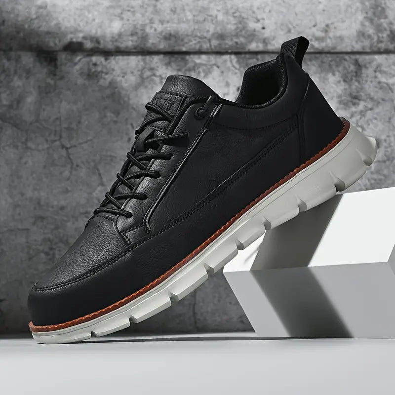 Sneakers Homme en Cuir Véritable – Semelle Orthopédique Confort