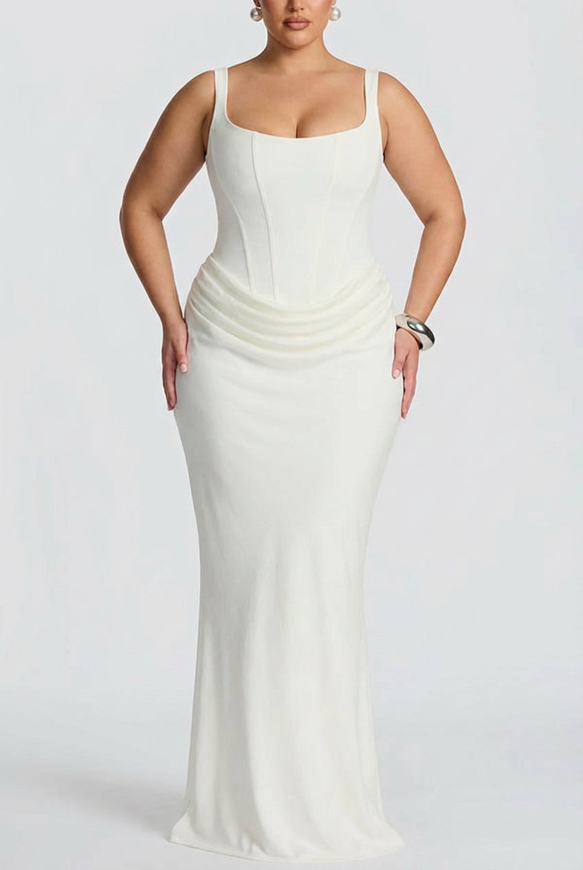 Robe Longue Femme Col Carré