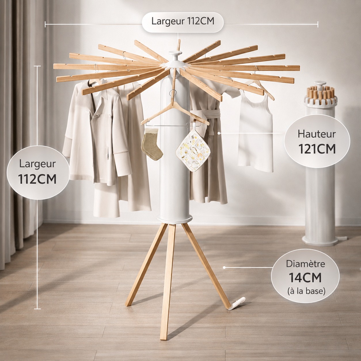 Folding Clothes Dryer – Steel, Space-Saving Design for Indoor and Outdoor Use