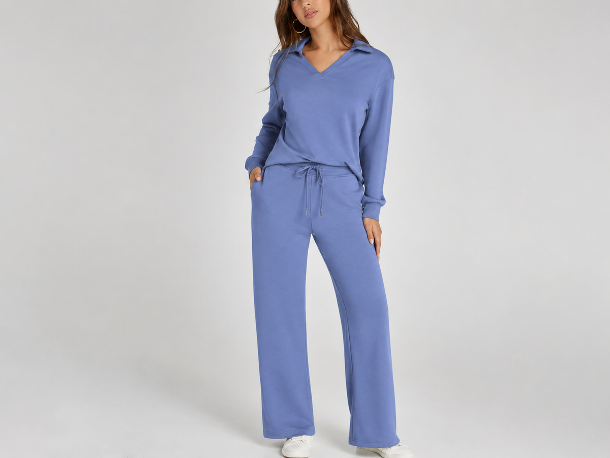 Ensemble Deux Pièces Femme Manches Longues – Tissu Doux et Confortable