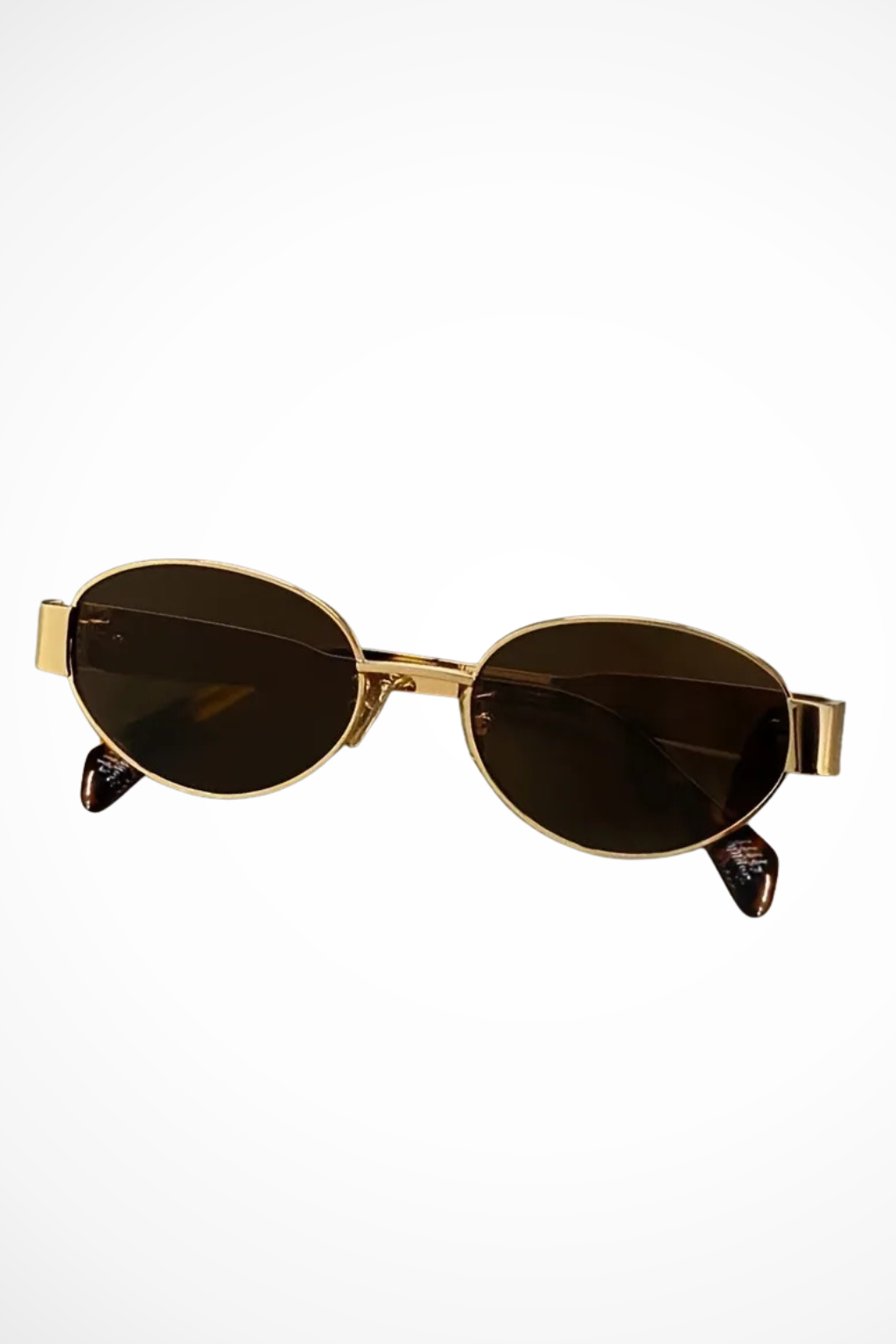 Lunettes de Soleil Femme Ovales en Métal, Verres Teintés