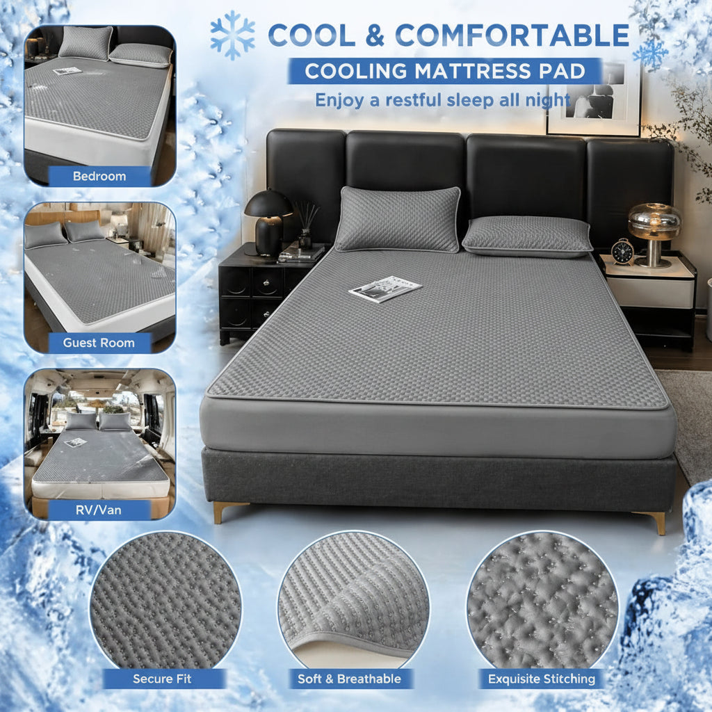 Tapis de Lit Rafraîchissant Pliable - Surface Gaufrée Respirante