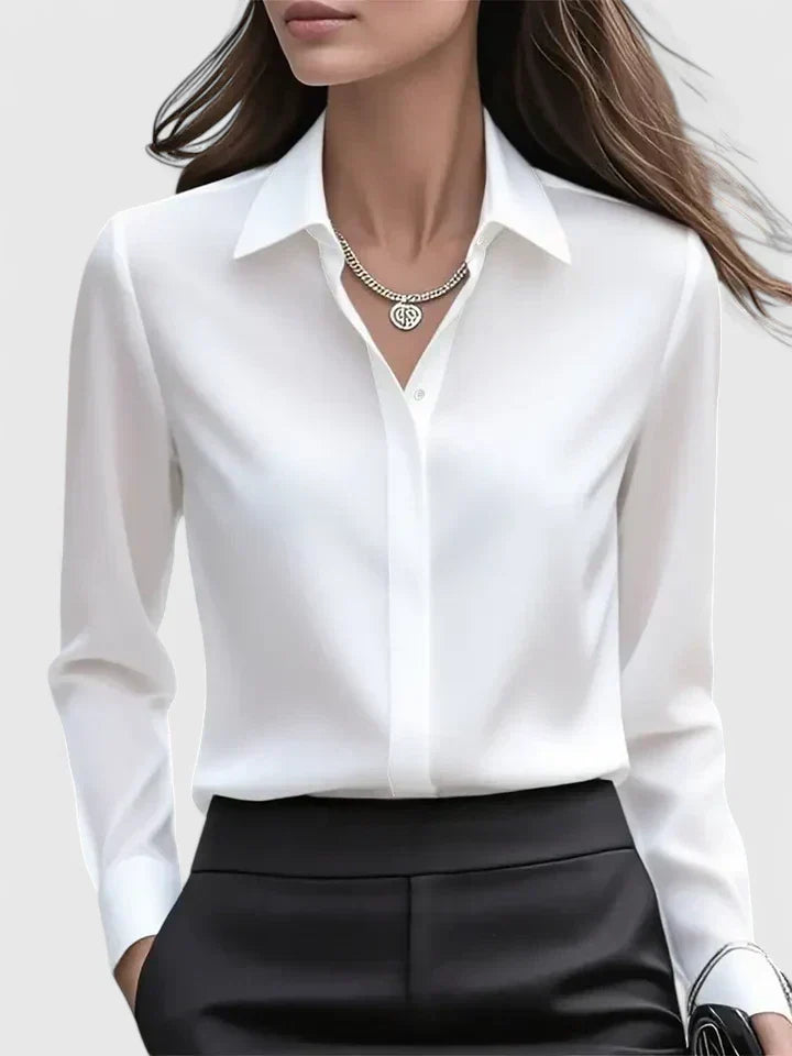 Chemisier Femme Élégant à Boutonnage Caché pour Bureau