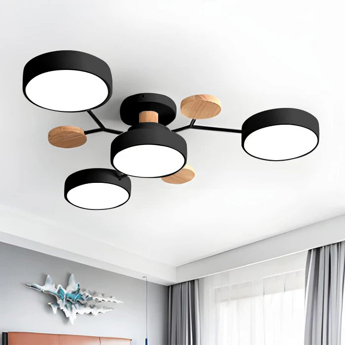 Plafonnier LED Rond en Fer - Lustre Semi-Encastré Design Contemporain