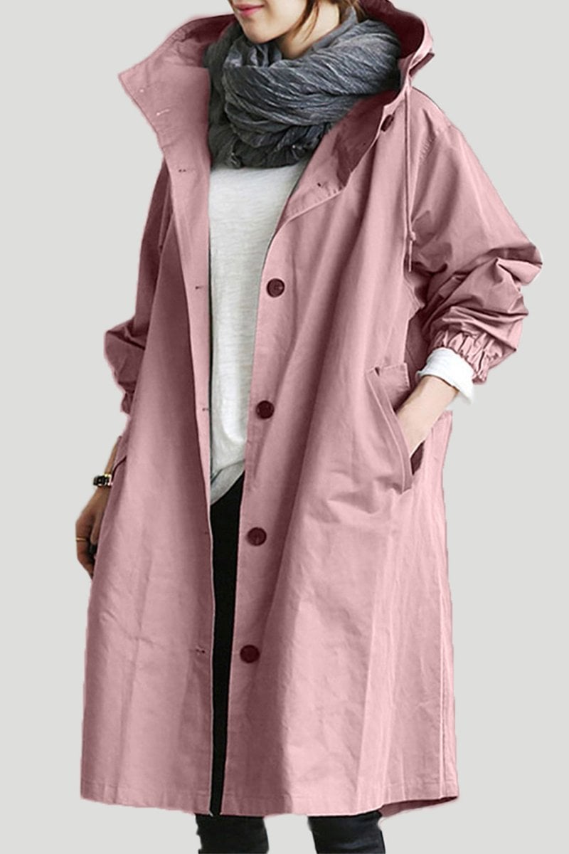 Trench Femme Imperméable à Capuche - Manteau Mi-Saison
