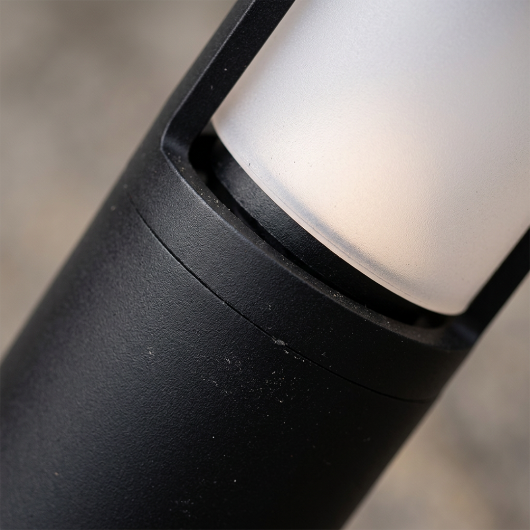 Lampes Solaires de Jardin LED en Lot de 2 – Bornes Extérieures Noires