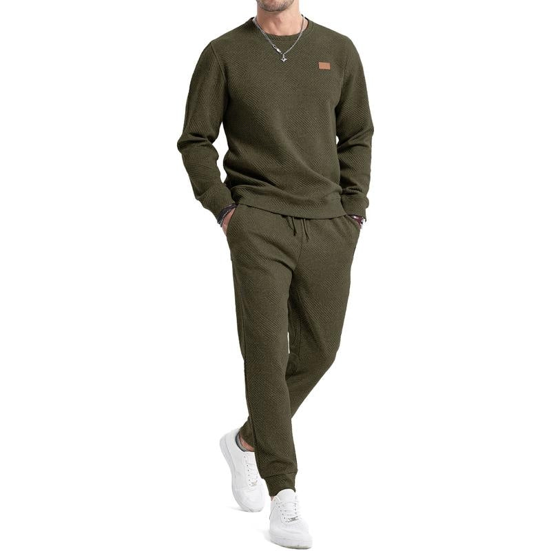 Ensemble Homme 2 Pièces Jacquard - Sweat et Pantalon Coordonnés