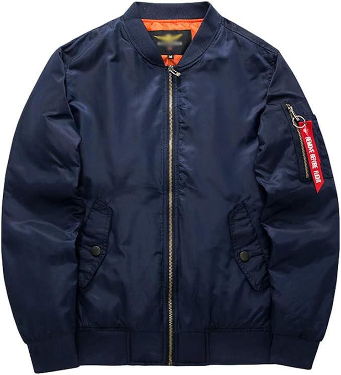 Blouson Bomber Homme Matelassé Doublé Zippé à Poches