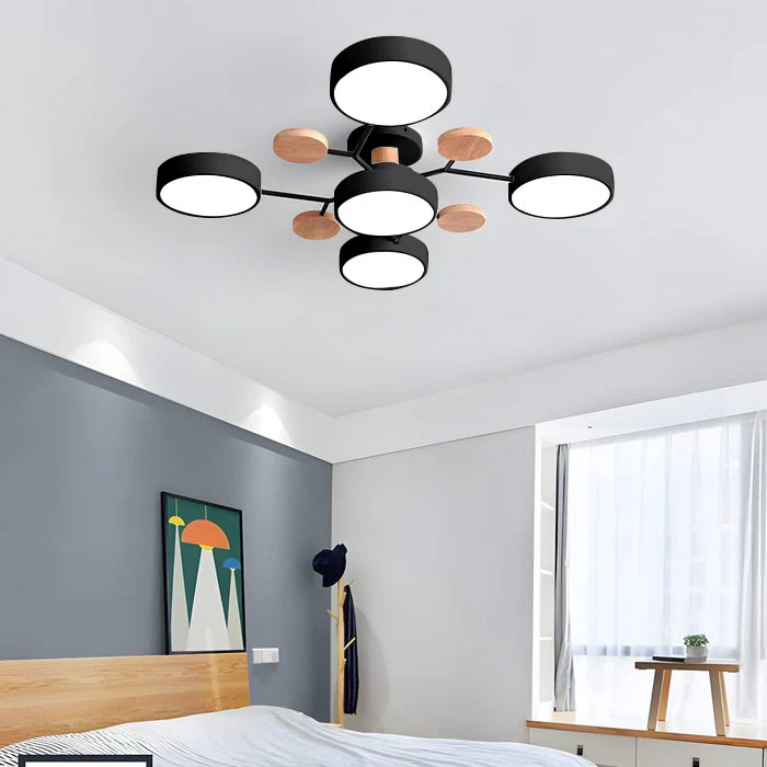 Plafonnier LED Rond en Fer - Lustre Semi-Encastré Design Contemporain