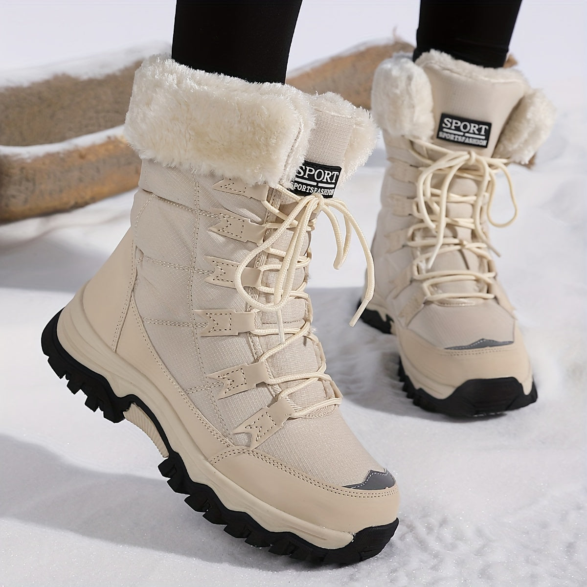 Bottes d'Hiver Femme Chaudes - Cuir Imperméable et Isolant