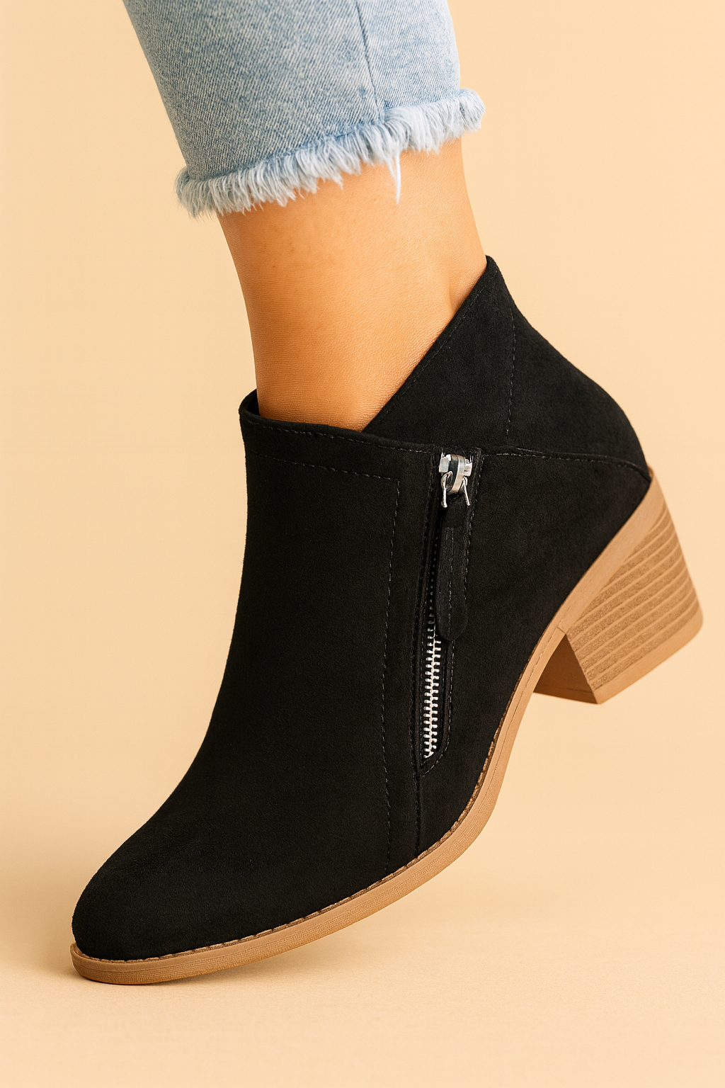 Bottines Orthopédiques Femme à Talon Carré et Zip Latéral