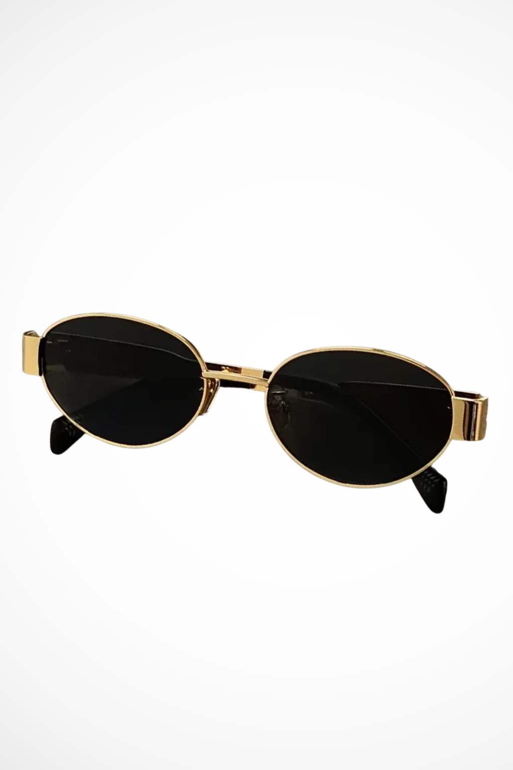 Lunettes de Soleil Femme Ovales en Métal, Verres Teintés