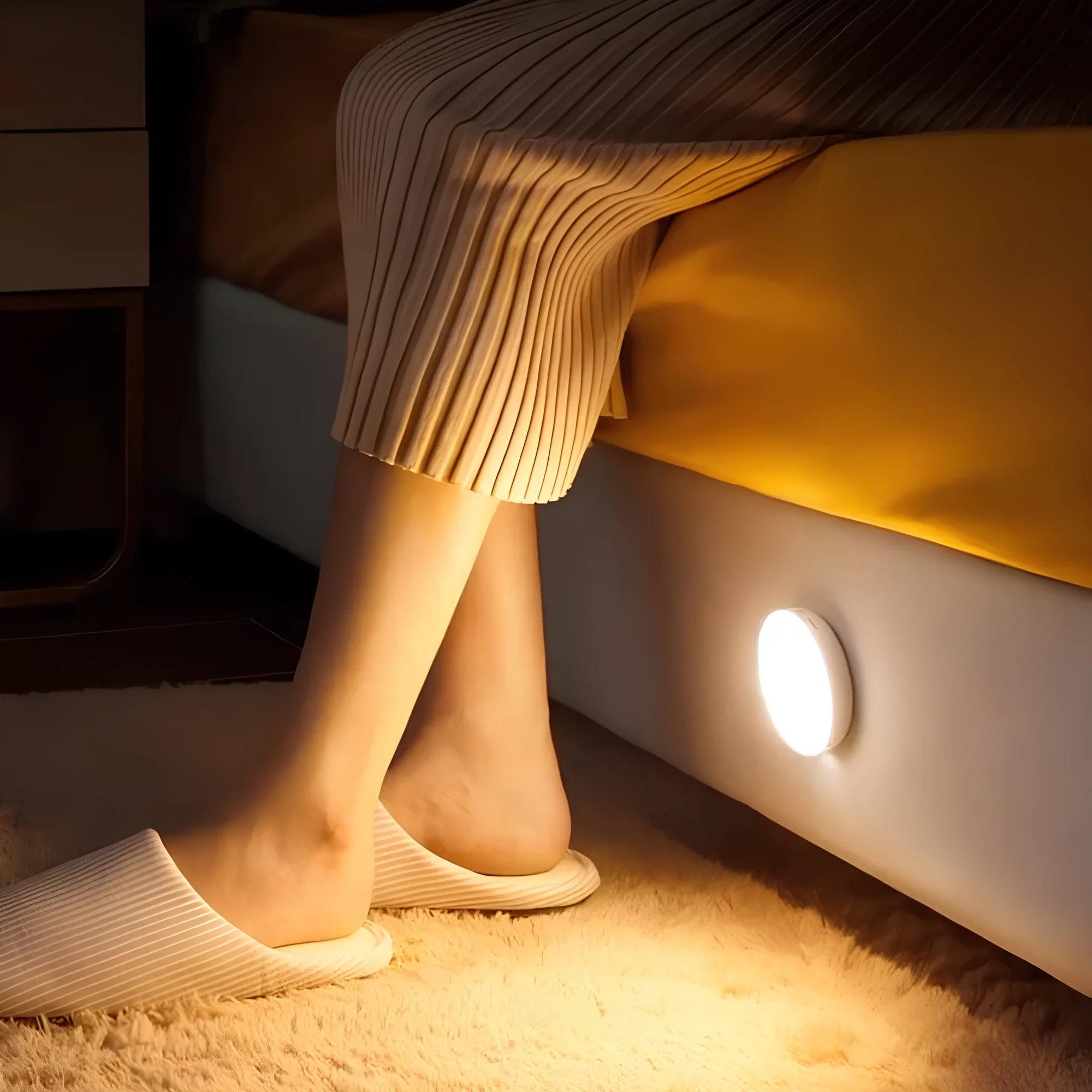 Lampe à détecteur de mouvement – Blanche, design écoénergétique pour couloir ou escalier