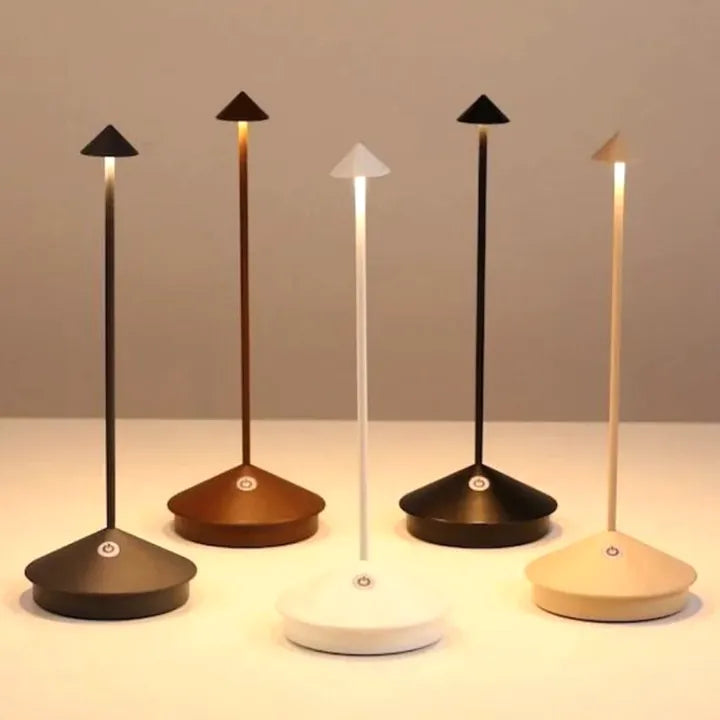 Wireless LED Table Lamp – White and Gold, Modern Design for the Living Room or Patio