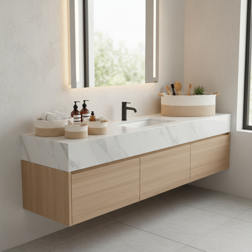 Gevlochten Opbergmand – Katoenen Touw, Natuurlijk Beige voor Badkamer of Kinderkamer Decoratie