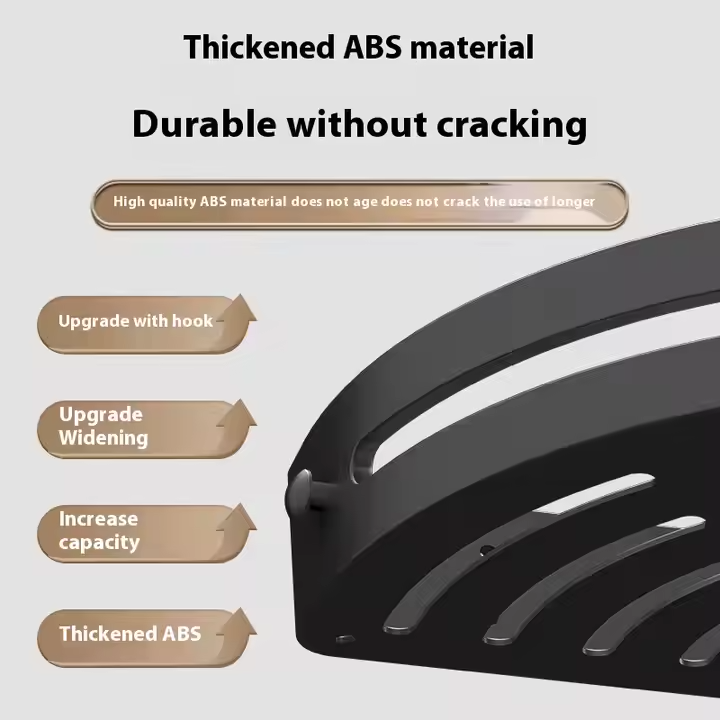 Doucherek zonder Boren – Transparant, Minimalistisch Ontwerp voor Badkameropslag