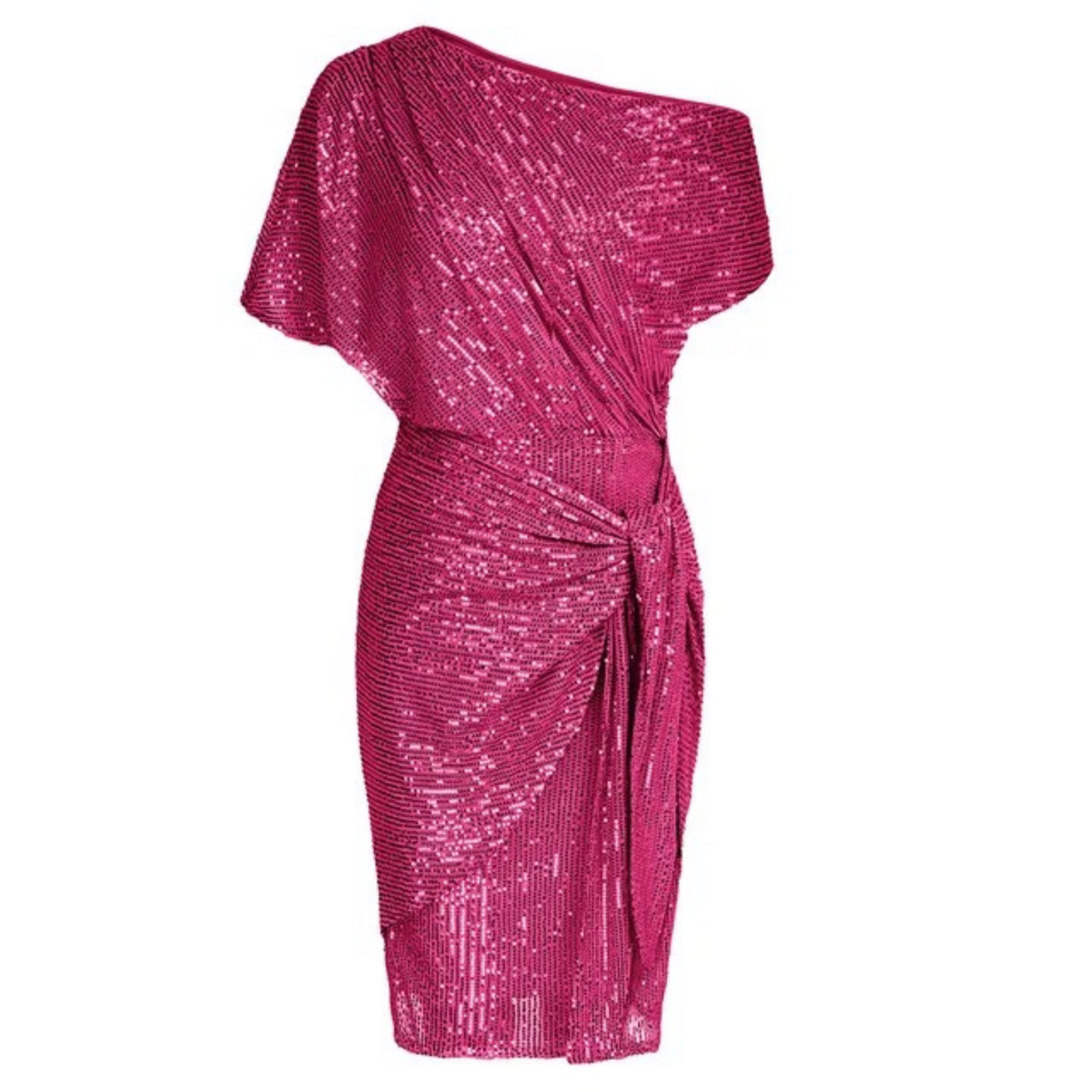 Robe Femme à Paillettes Cocktail Asymétrique Genou